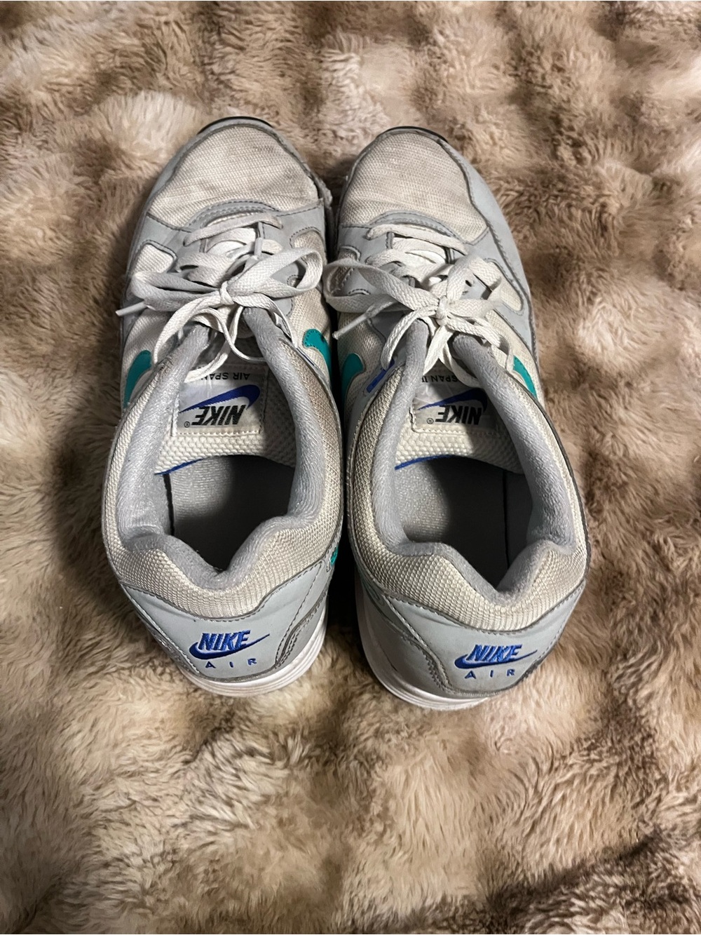 Nike Kids White and Teal Air Sneakers